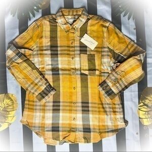 MENS YELLOW PLAID LONG SLEEVE BUTTON DOWN …